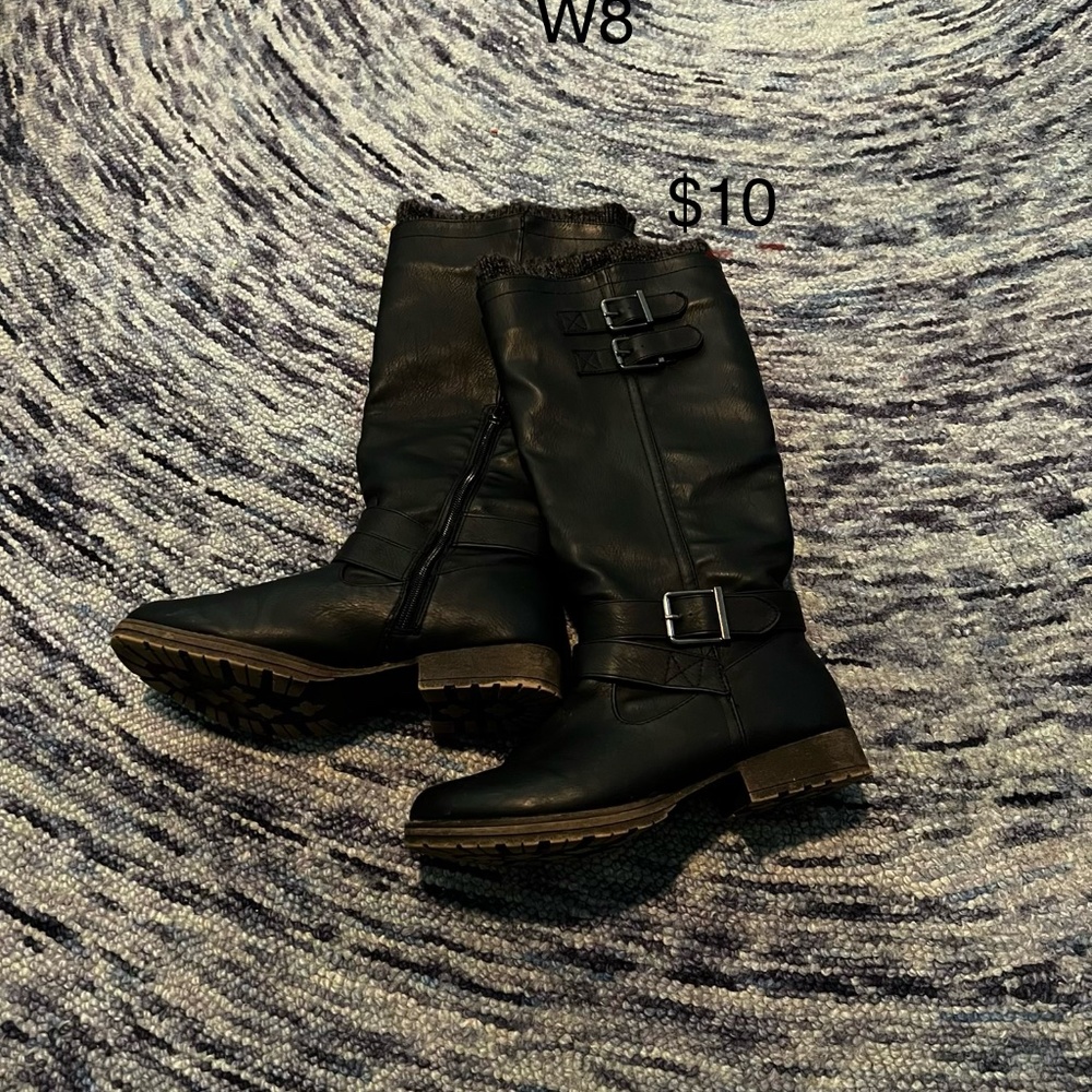 Black Boots, size 8W